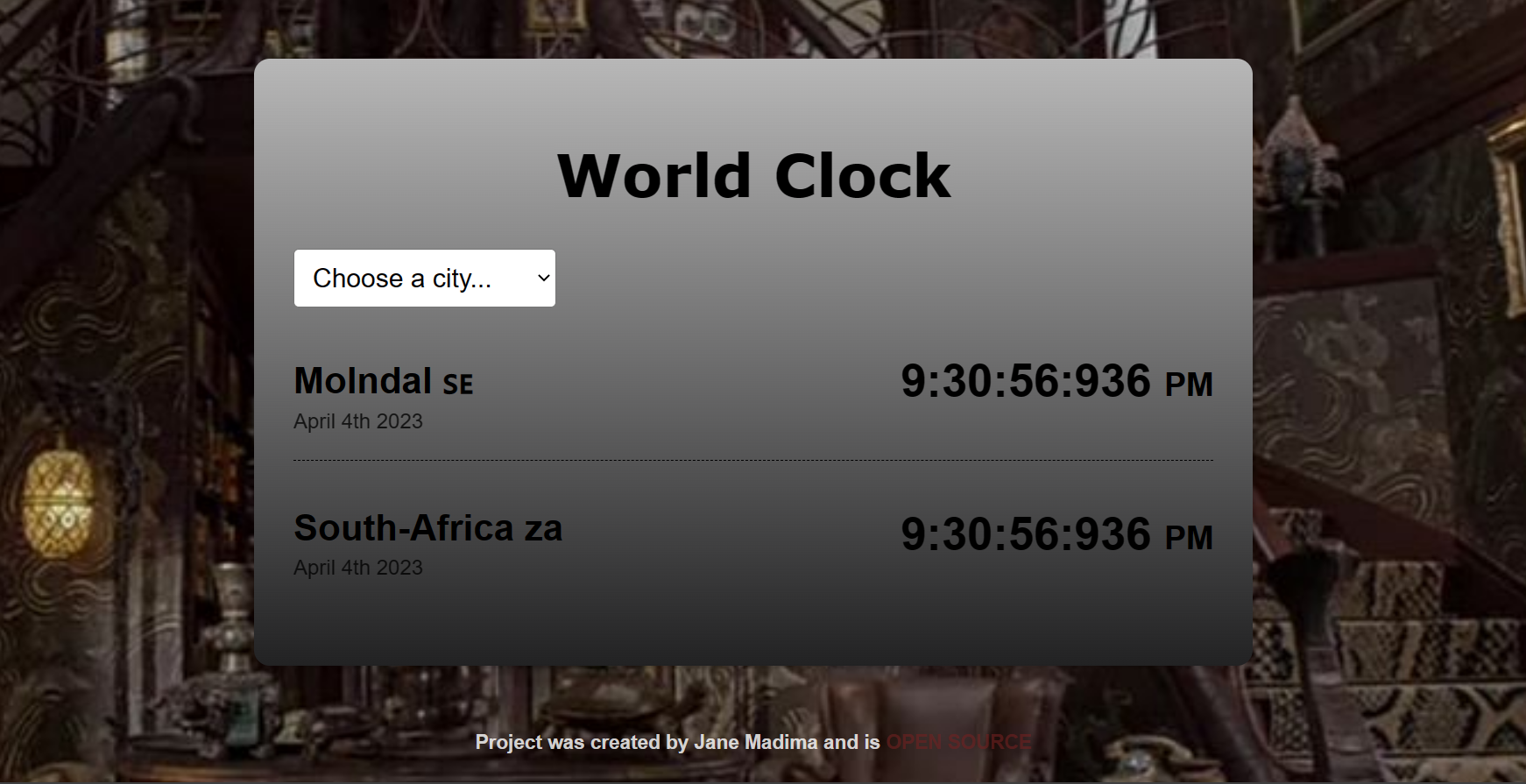 world-clock application project